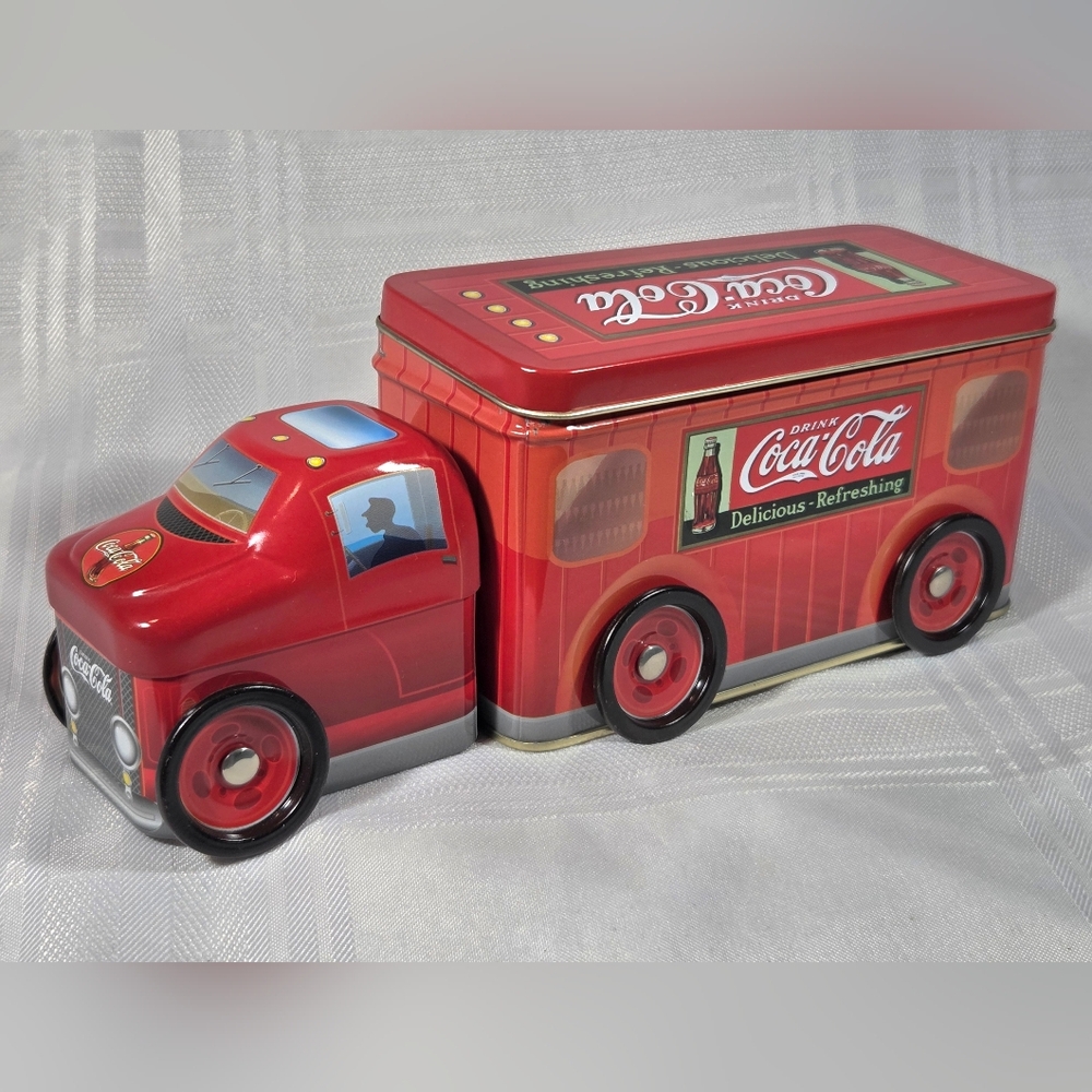 Vintage Coca Cola Semi-Truck Collectible Storage Tin (9” Length)